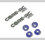 CORE-RC CR035 Serrated Alloy M4 Nuts  Blue pk 4