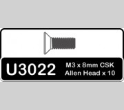 Schumacher U3022 SPEED PACK - M3x8 Csk Hd - (pk10)