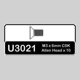 Schumacher U3021 SPEED PACK - M3x6 Csk Hd - (pk10)