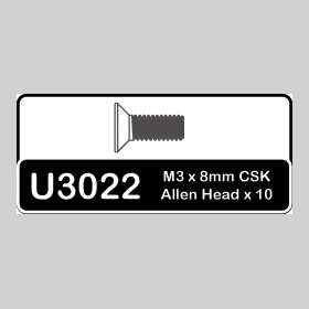 Schumacher U3022 SPEED PACK - M3x8 Csk Hd - (pk10)