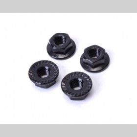 Core RC CR196 Serrated Alloy M4 Nuts - Black - pk4