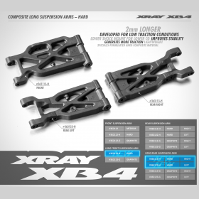 XRAY 363113-H Composite Long Suspension Arm Rear Lower Right - Hard