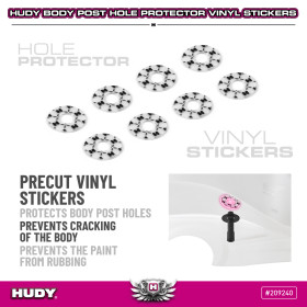 HUDY 209240 BODY POST HOLE PROTECTOR VINYL STICKER 7x16x0.5MM (8)