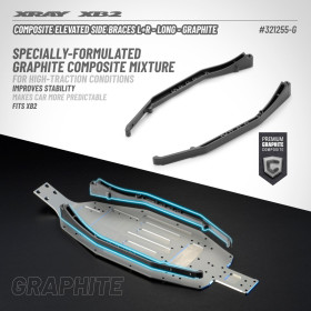 XRAY 321255-G COMPOSITE ELEVATED SIDE BRACES L+R - LONG - GRAPHITE