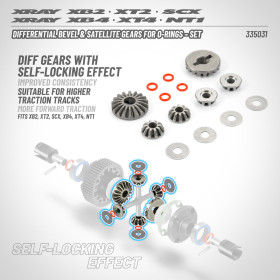 XRAY 335031 DIFF BEVEL & SATELLITE GEARS FOR O-RINGS - SET