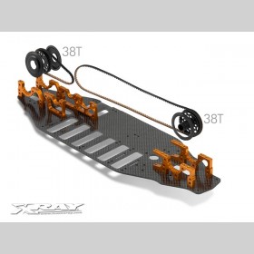 XRAY 300944 T2'009 - Rubber-SPEC Conversion Set - 38T Pulley