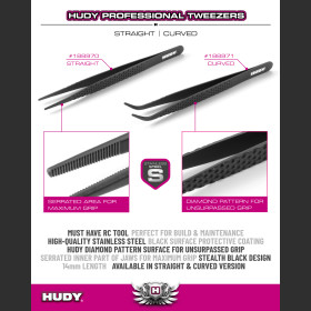 HUDY 188971 PROFESSIONAL TWEEZERS CURVED