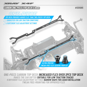 XRAY X4F'25 301085 GRAPHITE UPPER DECK 2.0MM