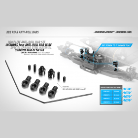 XRAY 323400 XB2 Anti-Roll Bar Rear 1.0MM Set