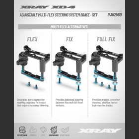XRAY 362560 ADJUSTABLE MULTI-FLEX STEERING SYSTEM BRACE - SET