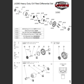 LC Racing L6260 Heavy Duty Oil Filled Differential Set